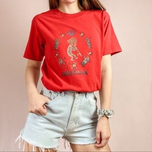 100% Cotton Arizona Red Crewneck Short Sleeve Tee